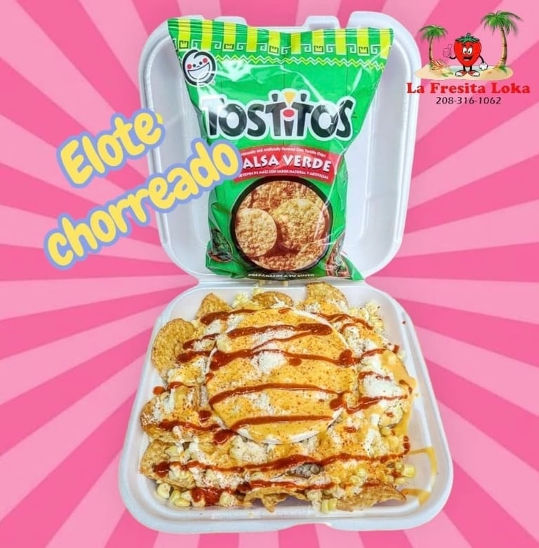 Tostitos green salsa tortilla chips served with drizzled sauce in white container on pink background with promotional text
